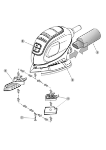 Exploded Diagram A Diagram and Parts List for BDEMS230K13FF Type 1 Black and Decker Sander Polisher